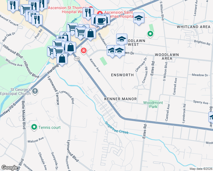 map of restaurants, bars, coffee shops, grocery stores, and more near 167 Kenner Avenue in Nashville