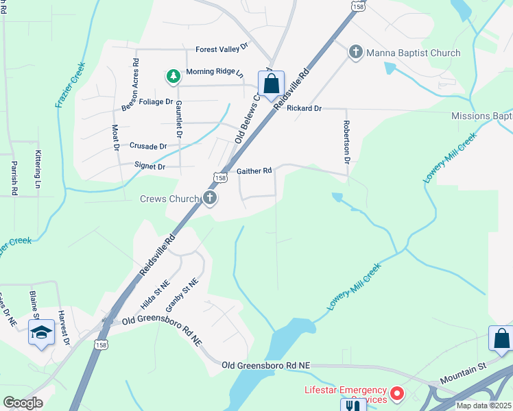 map of restaurants, bars, coffee shops, grocery stores, and more near 4137 Tamra Lane in Winston-Salem