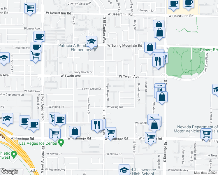 map of restaurants, bars, coffee shops, grocery stores, and more near 8973 Tempest Point Court in Las Vegas