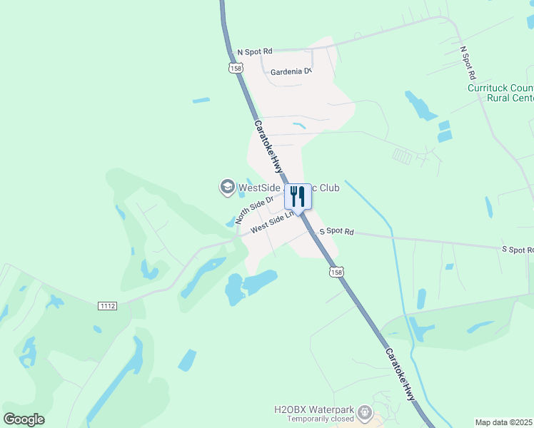 map of restaurants, bars, coffee shops, grocery stores, and more near Wimbledon Court in Powells Point