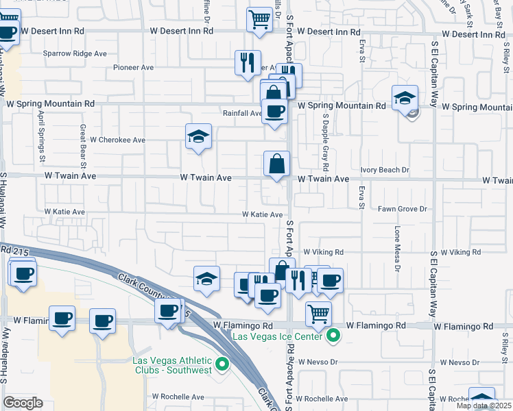 map of restaurants, bars, coffee shops, grocery stores, and more near 3747 Sand Pier Street in Las Vegas
