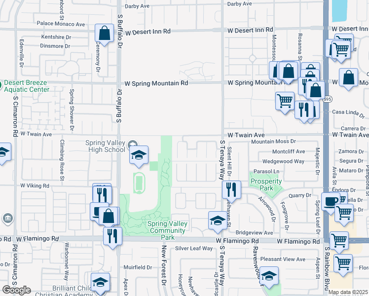 map of restaurants, bars, coffee shops, grocery stores, and more near 7528 Golden Yucca Drive in Las Vegas