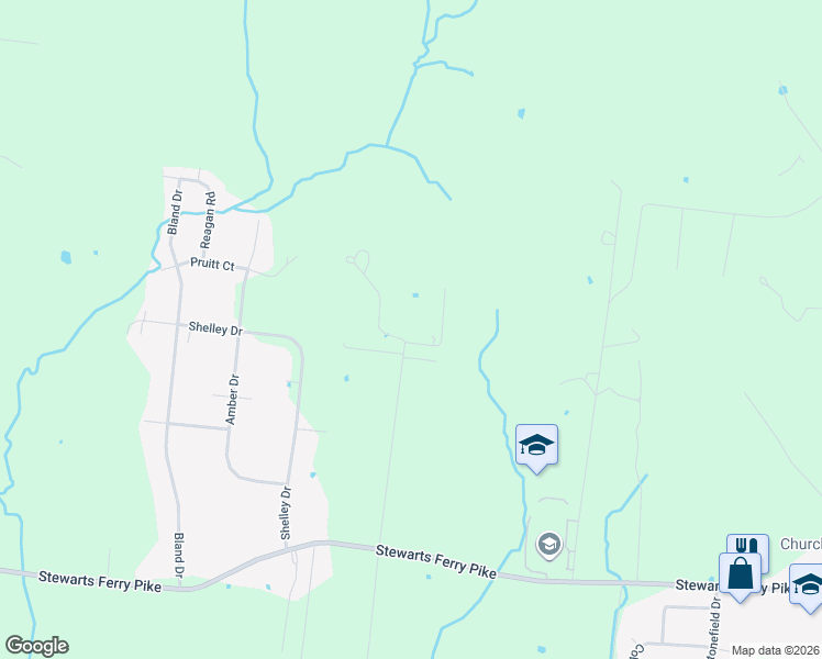 map of restaurants, bars, coffee shops, grocery stores, and more near 449 Sanders Lane in Mt. Juliet