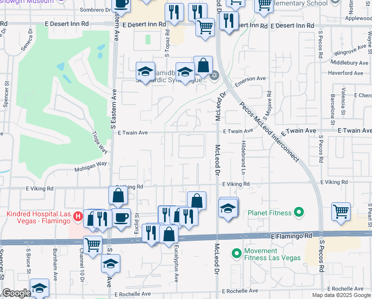 map of restaurants, bars, coffee shops, grocery stores, and more near 2761 Cape Hope Way in Las Vegas