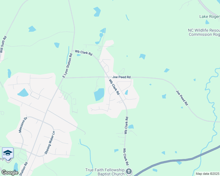 map of restaurants, bars, coffee shops, grocery stores, and more near 104 Winston Way in Creedmoor