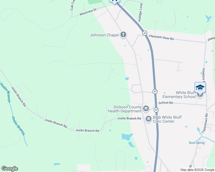 map of restaurants, bars, coffee shops, grocery stores, and more near 135 Puppy Ln in White Bluff