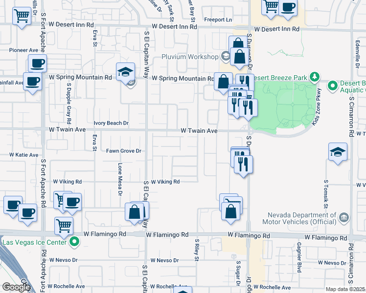 map of restaurants, bars, coffee shops, grocery stores, and more near 8883 Sanibel Shore Avenue in Las Vegas