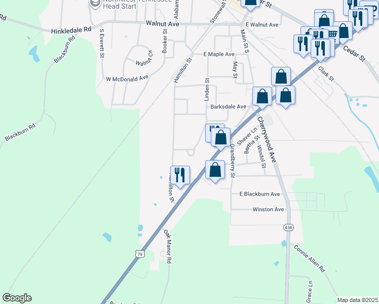 map of restaurants, bars, coffee shops, grocery stores, and more near 112-174 Hillview Apt Drive in McKenzie