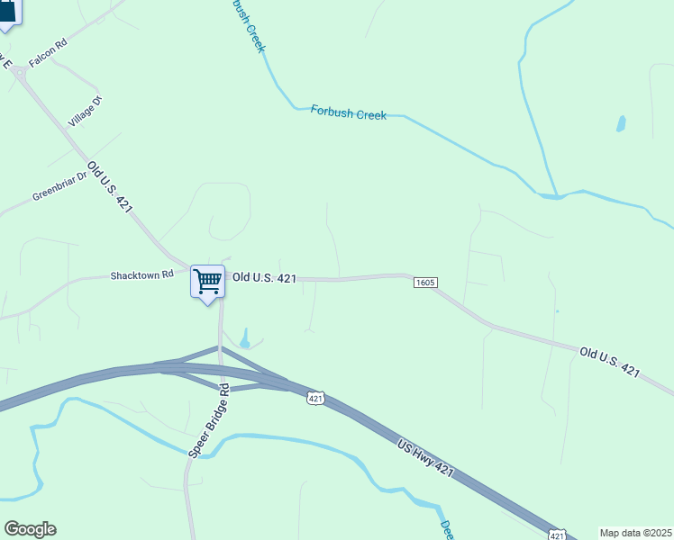 map of restaurants, bars, coffee shops, grocery stores, and more near 4225 Old Us 421 Highway East in Yadkinville