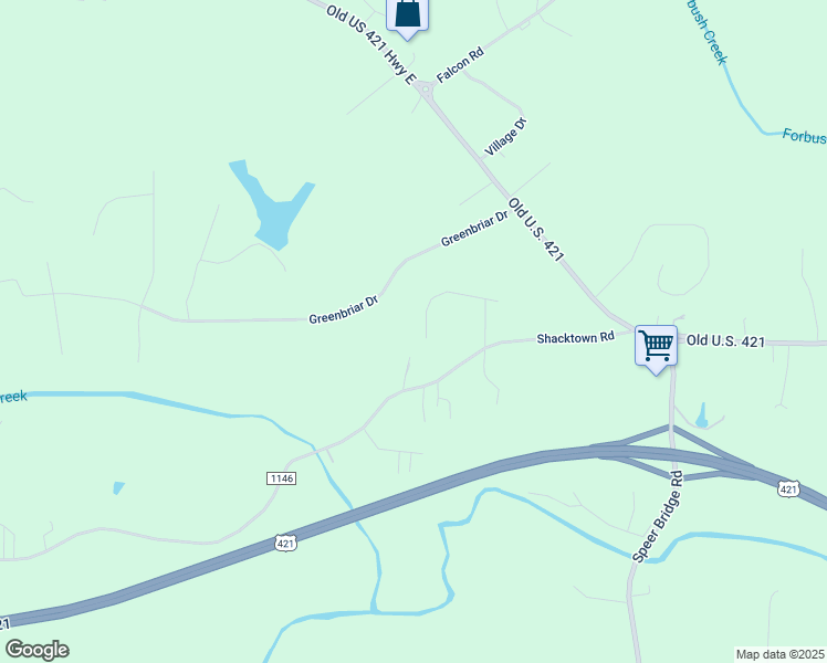 map of restaurants, bars, coffee shops, grocery stores, and more near 3312 Brookfield Lane in Yadkinville