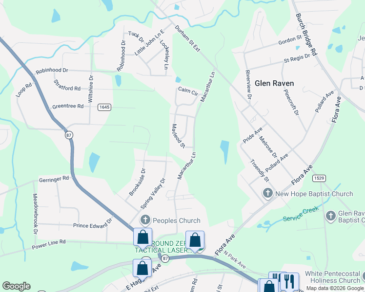 map of restaurants, bars, coffee shops, grocery stores, and more near 2438 Macleod Street in Burlington