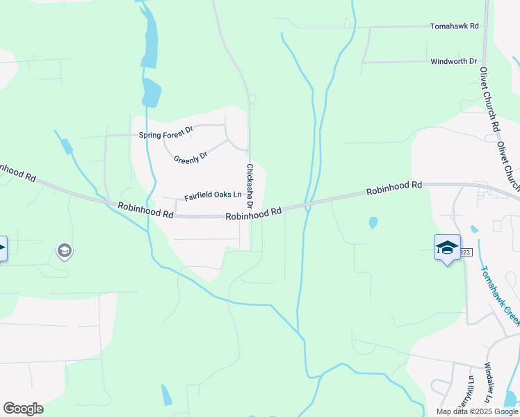map of restaurants, bars, coffee shops, grocery stores, and more near 5881 Robinhood Road in Winston-Salem