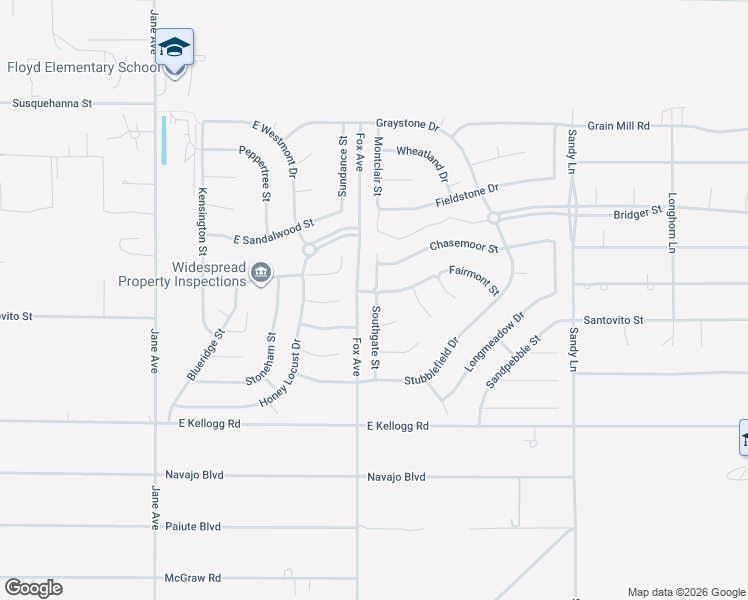 map of restaurants, bars, coffee shops, grocery stores, and more near 6650 Southgate Street in Pahrump