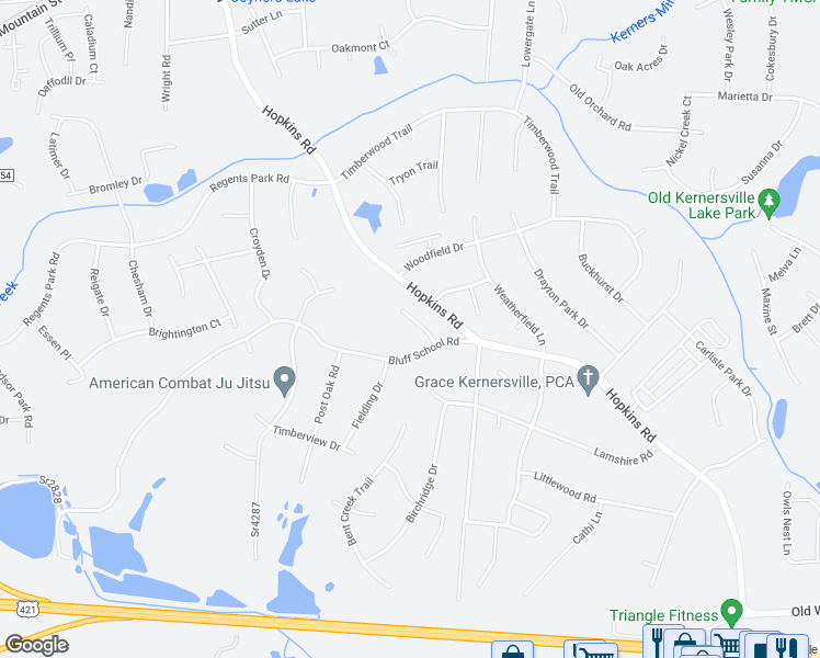 map of restaurants, bars, coffee shops, grocery stores, and more near 418 Copperfield Court in Kernersville