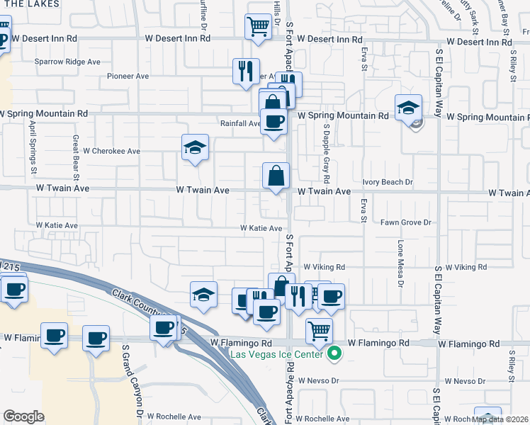 map of restaurants, bars, coffee shops, grocery stores, and more near 9474 Sandy Reef Avenue in Las Vegas