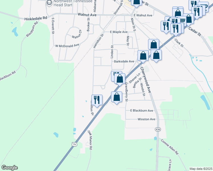 map of restaurants, bars, coffee shops, grocery stores, and more near 112-174 Hillview Apt Drive in McKenzie