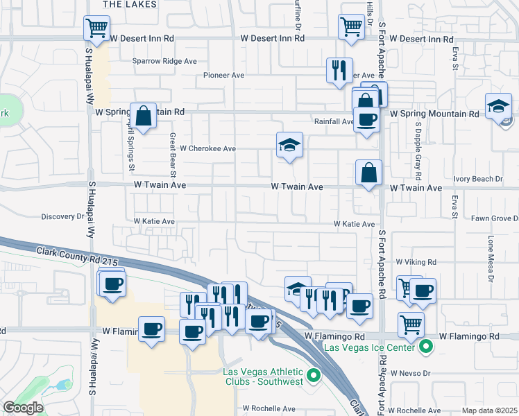 map of restaurants, bars, coffee shops, grocery stores, and more near 3757 Grand Viewpoint Court in Las Vegas