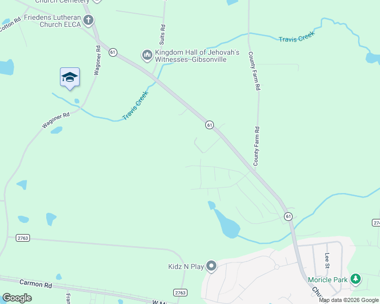 map of restaurants, bars, coffee shops, grocery stores, and more near 5800 Somerville Drive in Gibsonville