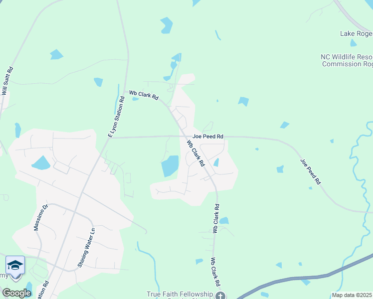 map of restaurants, bars, coffee shops, grocery stores, and more near 104 Winston Way in Creedmoor