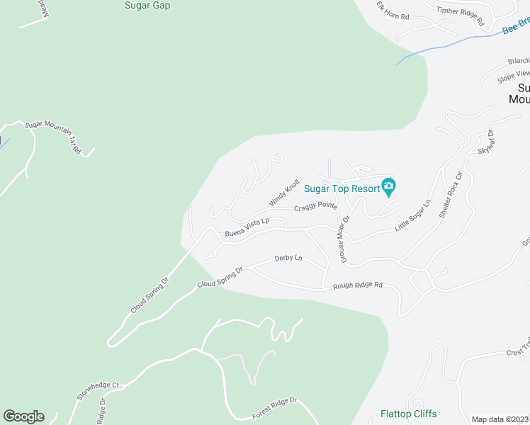 map of restaurants, bars, coffee shops, grocery stores, and more near 147-387 Craggy Pointe in Sugar Mountain