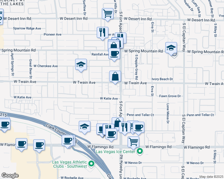 map of restaurants, bars, coffee shops, grocery stores, and more near 3747 Sand Pier Street in Las Vegas