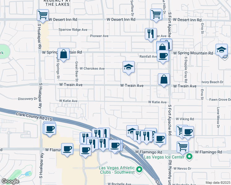 map of restaurants, bars, coffee shops, grocery stores, and more near 3741 Grand Viewpoint Court in Las Vegas