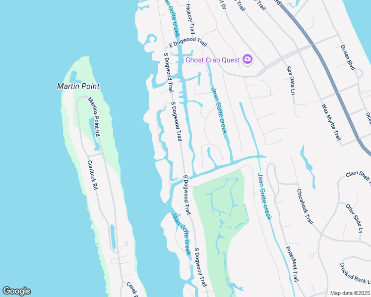 map of restaurants, bars, coffee shops, grocery stores, and more near 142 S Dogwood Trail in Kitty Hawk