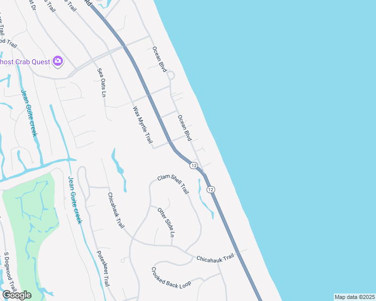 map of restaurants, bars, coffee shops, grocery stores, and more near 149 Ocean Boulevard in Kitty Hawk