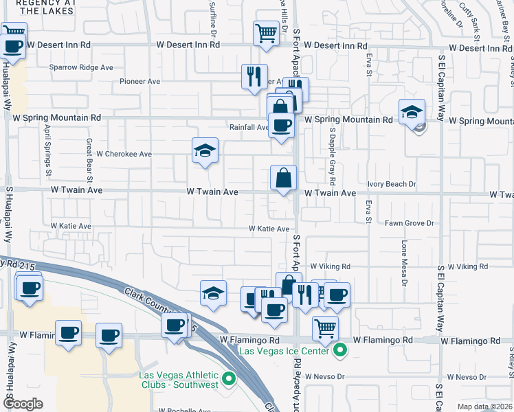 map of restaurants, bars, coffee shops, grocery stores, and more near 3747 Sand Pier Street in Las Vegas