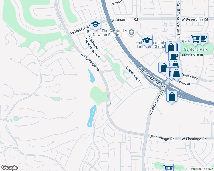map of restaurants, bars, coffee shops, grocery stores, and more near 11094 Crystal Crest Court in Las Vegas