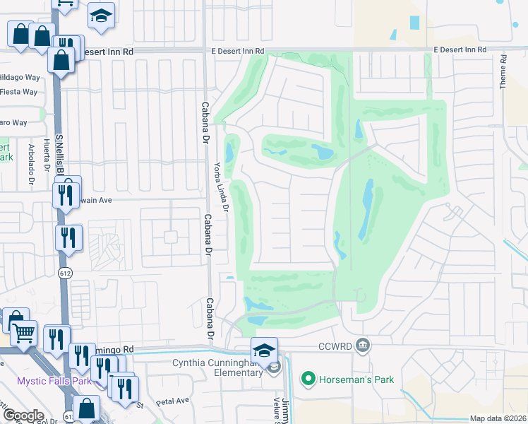 map of restaurants, bars, coffee shops, grocery stores, and more near 3736 Waynesvill Street in Las Vegas