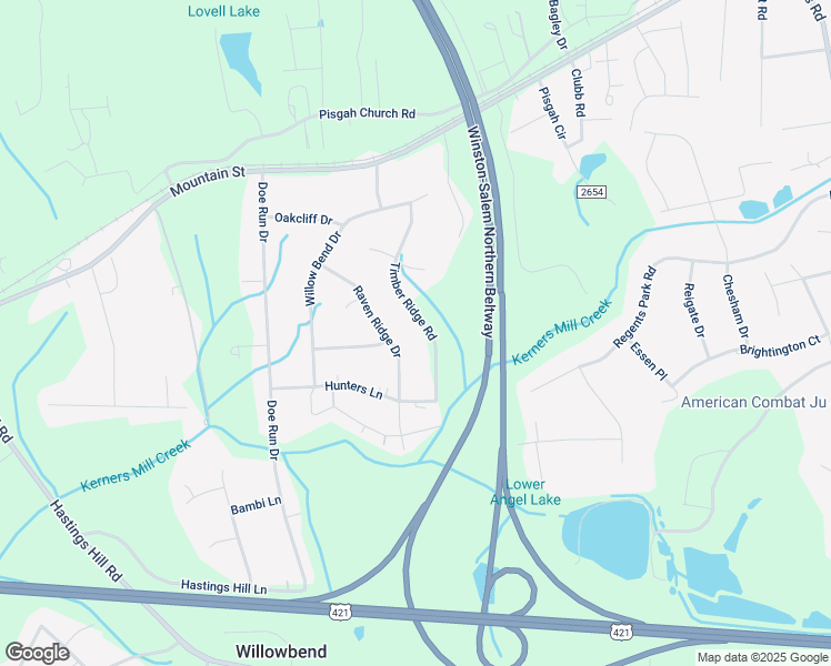 map of restaurants, bars, coffee shops, grocery stores, and more near 452 Timber Ridge Road in Kernersville