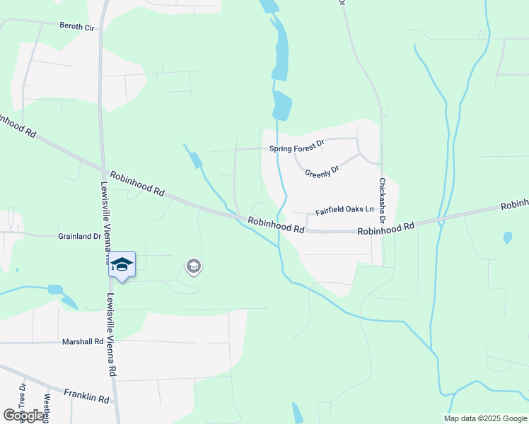 map of restaurants, bars, coffee shops, grocery stores, and more near Robinhood Road in Pfafftown