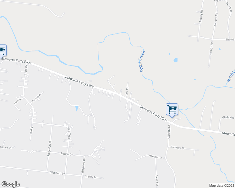 map of restaurants, bars, coffee shops, grocery stores, and more near Stewarts Ferry Pike in Mount Juliet