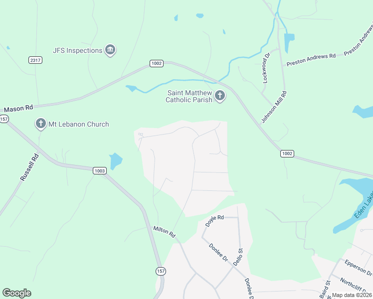 map of restaurants, bars, coffee shops, grocery stores, and more near 6415 Whitt Road in Durham