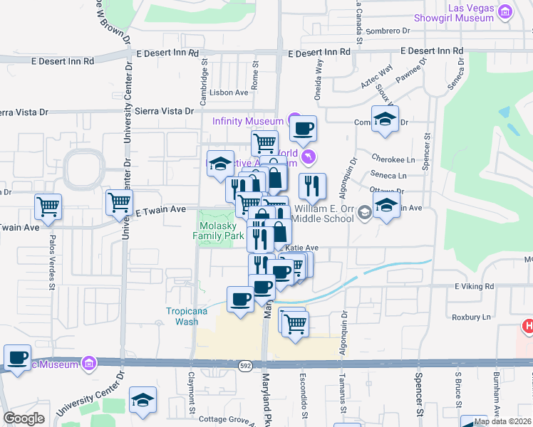 map of restaurants, bars, coffee shops, grocery stores, and more near in Paradise