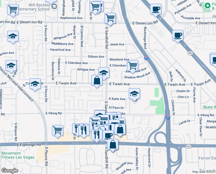 map of restaurants, bars, coffee shops, grocery stores, and more near 3742 Centennial Street in Las Vegas
