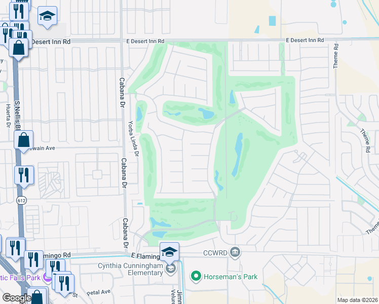 map of restaurants, bars, coffee shops, grocery stores, and more near 5677 New Seabury Court in Las Vegas