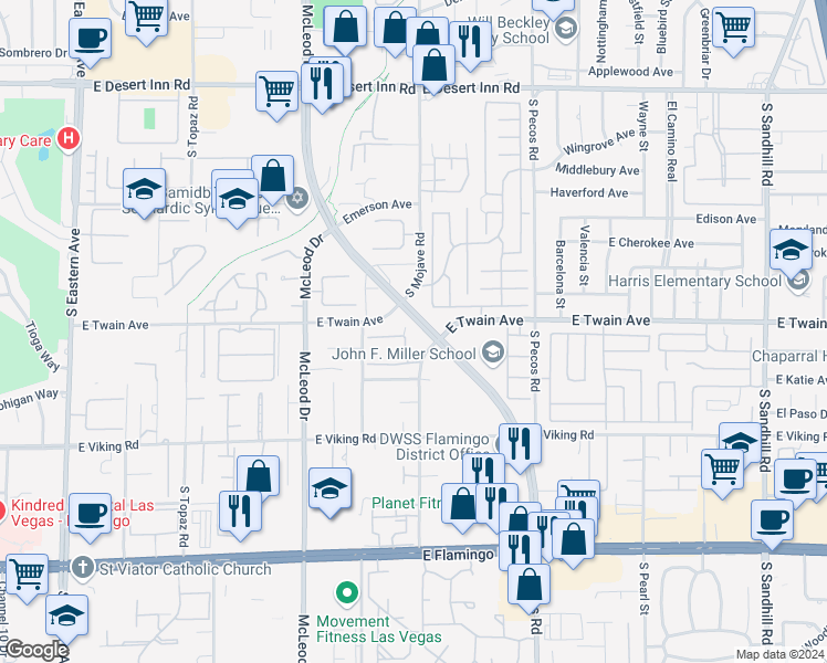 map of restaurants, bars, coffee shops, grocery stores, and more near 3164 Sonata Drive in Las Vegas