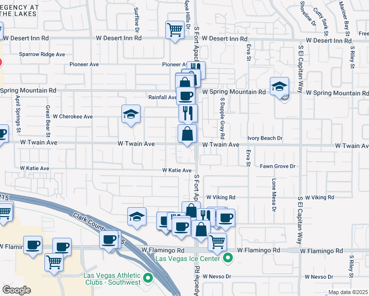 map of restaurants, bars, coffee shops, grocery stores, and more near 3762 Sand Shark Court in Las Vegas