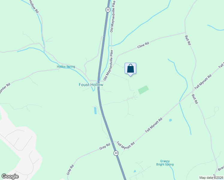 map of restaurants, bars, coffee shops, grocery stores, and more near 8234 Old Maynardville Pike in Knoxville