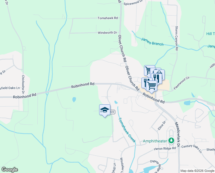 map of restaurants, bars, coffee shops, grocery stores, and more near 1470 Lyndale Drive in Winston-Salem