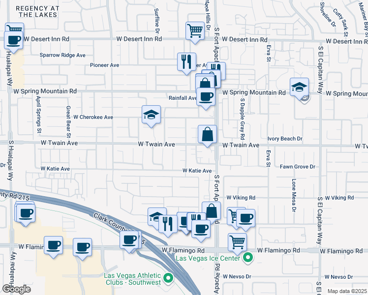 map of restaurants, bars, coffee shops, grocery stores, and more near 9512 Canyonland Court in Las Vegas