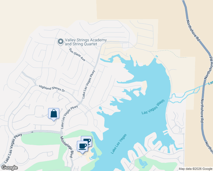 map of restaurants, bars, coffee shops, grocery stores, and more near Unnamed Road in Henderson