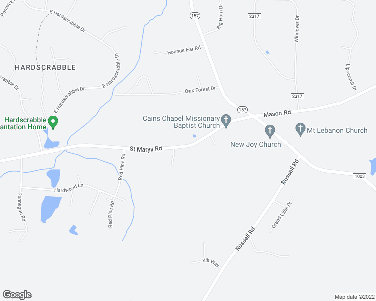 map of restaurants, bars, coffee shops, grocery stores, and more near 2203 Saint Marys Road in Hillsborough