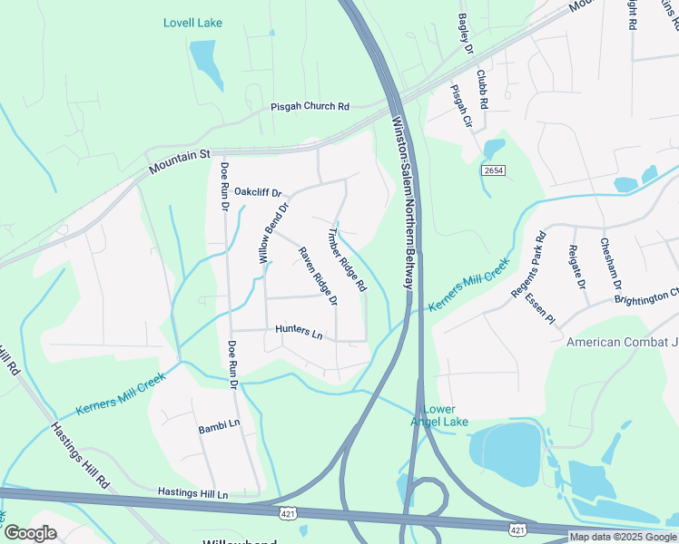 map of restaurants, bars, coffee shops, grocery stores, and more near 460 Timber Ridge Road in Kernersville