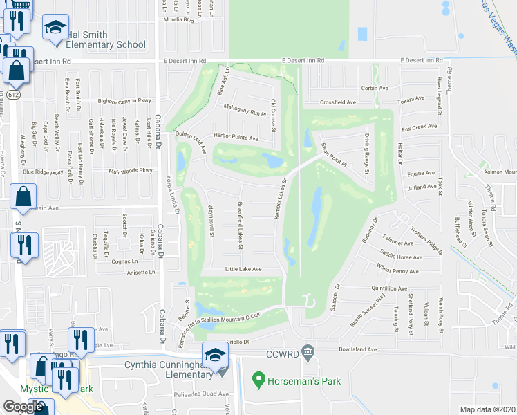 map of restaurants, bars, coffee shops, grocery stores, and more near 5677 Golden Leaf Avenue in Las Vegas