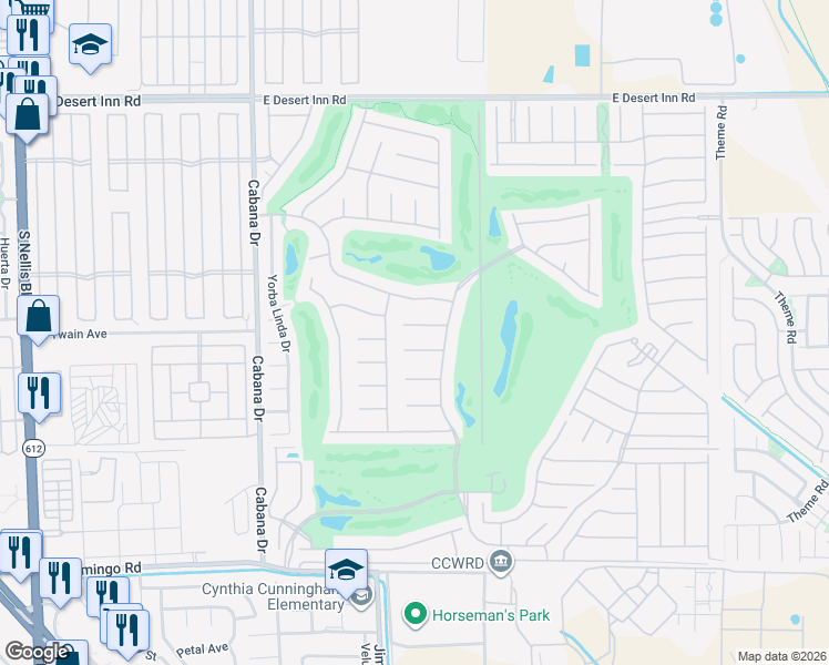 map of restaurants, bars, coffee shops, grocery stores, and more near 5677 Golden Leaf Avenue in Las Vegas