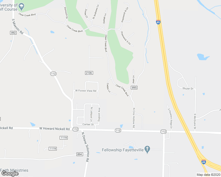 map of restaurants, bars, coffee shops, grocery stores, and more near 4541 Caddo Lane in Fayetteville