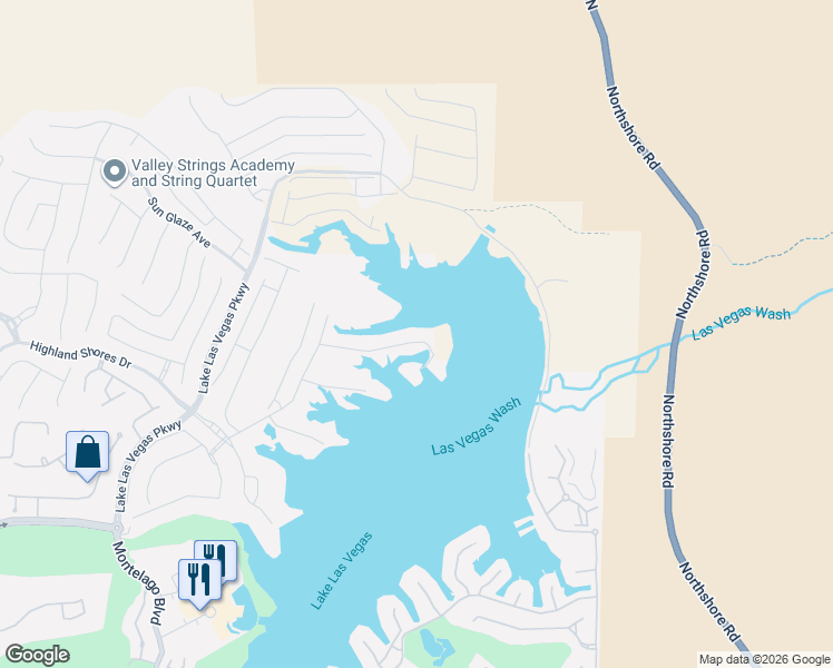 map of restaurants, bars, coffee shops, grocery stores, and more near 40 Via Mantova in Henderson